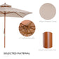 Outsunny 10x10ft Wood Square Patio Umbrella Garden Market Parasol Sunshade Canopy with 2 Pulley Pagoda Style (Khaki) | The Comfy Couch Canada