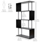 HOMCOM 5-Tier Z-Shape Bookcase: Wooden Shelves with Steel Frame for Living Room, Bedroom, Office, Black | The Comfy Couch Canada