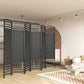 HOMCOM Stylish Wave Room Divider Screen: 6-Panel Folding Fiber Privacy Partition for Home & Office, Black | The Comfy Couch Canada
