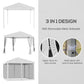 Outsunny 10x10 Pop-Up Gazebo Tent with Mesh Sidewalls & Carry Bag for Outdoor Patio, UV Protection, Cream White | The Comfy Couch Canada
