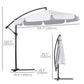 Outsunny 9FT Offset Cantilever Patio Umbrella: White Easy Tilt Cross Base 8 Ribs Durable Outdoor Shade | The Comfy Couch Canada
