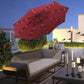 Outsunny 9ft Solar LED Patio Umbrella: Wine Red Tilt Canopy Sunshade for Stylish UV Protection | The Comfy Couch Canada