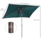 Outsunny 6.5x10ft Rectangle Aluminum Patio Umbrella Garden Parasol Outdoor Sunshade Tilt Crank Canopy Green.