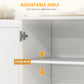 HOMCOM Movable Kitchen Workstation: White Rolling Island with Stainless Steel Top, 3 Cabinets, Spice/Towel Racks | The Comfy Couch Canada