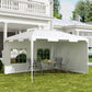 Outsunny 10x13ft Gazebo Party Tent Outdoor Canopy Garden Sun Shade w/Mesh Sidewalls, White | The Comfy Couch Canada