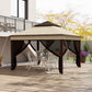 Outsunny 10.7 x 10.7ft Pop Up Gazebo, Adjustable Instant Sun Shelter with UV30+ Roof Cover, Removable Mesh Curtains, Beige | The Comfy Couch Canada