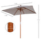 Outsunny Square Fir Wood Patio Umbrella: 6.6x5ft Tilt Mechanism with 6 Ribs Sunshade, Grey | The Comfy Couch Canada