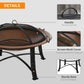 Outsunny 30" Outdoor Fire Pit Bowl, Round Fire Pit with Lid, Log Grate, Poker for Backyard, Camping, Picnic, Bronze | The Comfy Couch Canada