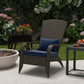 Outsunny Patio Wicker Adirondack Chair, Outdoor Rattan Muskoka Chair with Cushions for Patio, Garden, Backyard Dark Blue | The Comfy Couch Canada