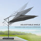 Outsunny Offset Patio Umbrella: 9.6ft Banana Cantilever Hanging Parasol with Base Crank Black | The Comfy Couch Canada