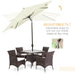 Outsunny 6.5x10ft Rectangle Aluminum Tilt Patio Umbrella, Garden Market Parasol, Outdoor Sunshade Canopy with Crank, Cream White | The Comfy Couch Canada