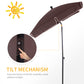 Outsunny 7x4ft Rectangle Patio Umbrella: Aluminum Tilt UV Protection Sun Shade for Outdoor, Coffee | The Comfy Couch Canada