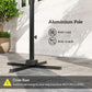 Outsunny 8 FT Aluminium Cantilever Patio Umbrella with 360å¡ Rotation, Cross Base, Crank and Tilt for Garden, Patio, Dark Grey | The Comfy Couch Canada