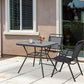 Outsunny Square Outdoor Table, Patio Bistro Coffee Table with Faux-marbled Top and 42mm Umbrella Hole for Garden, Dark Grey | The Comfy Couch Canada