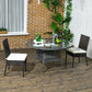Outsunny Outdoor Rattan Dining Chairs Cushioned Patio Wicker Backrest Brown | The Comfy Couch Canada