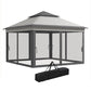 Outsunny 10.7 x 10.7ft Pop Up Gazebo, Adjustable Instant Sun Shelter with UV30+ Roof Cover, Removable Mesh Curtains, Light Grey | The Comfy Couch Canada
