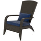 Outsunny Patio Wicker Adirondack Chair, Outdoor Rattan Muskoka Chair with Cushions for Patio, Garden, Backyard Dark Blue | The Comfy Couch Canada