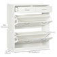HOMCOM Narrow Shoe Storage Cabinet 2 Flip Drawers Adjustable Shelves Organizer for 12 Pairs White | The Comfy Couch Canada