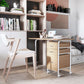 HOMCOM Foldable Desk: Drawers, Storage Shelf, Home Office Workstation, 6 Wheels, Space Saving | The Comfy Couch Canada