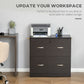 Vinsetto Secure Vertical File: 2 Locking Drawers with Hanging Rails for A4 Home Office Document Organization, Espresso | The Comfy Couch Canada