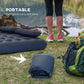 Outsunny Inflatable Twin Air Mattress Double Air Bed with Pillows Hand Pump Camping Guest Blue | The Comfy Couch Canada
