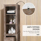 kleankin Tall Bathroom Storage Solution: Freestanding Cabinet with Adjustable Shelves, Cupboard Space & Home Organization, White.