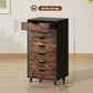 Vinsetto 7-drawer Vertical File Cabinet for Home Office, Storage Cabinet with Wheels, 18.7"x15.6"x35.4", Rustic Brown | The Comfy Couch Canada