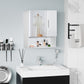 Kleankin White Wall Medicine Cabinet: Bathroom Mirror Storage with Double Doors & Adjustable Interior Shelf | The Comfy Couch Canada