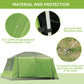 Outsunny Tunnel Tent Camping Shelter w/ Porch, Two Rooms, Lamp Hook, Portable Carry Bag, Green | The Comfy Couch Canada