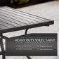 Outsunny 5pc Patio Dining Set, Metal Slat Finish, 1.75" Umbrella Hole, Outdoor Furniture for Backyard - Grey | The Comfy Couch Canada