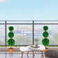 HOMCOM 2 Pack 35.5" Artificial Trees Boxwood Topiary Ball Trees Pot Indoor Outdoor Home Office Living Room Green | The Comfy Couch Canada