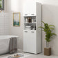 kleankin 72" Bathroom Linen Cabinet: Freestanding with Open Shelves & Cupboards in White | The Comfy Couch Canada