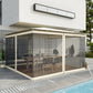 Outsunny Gazebo Mosquito Netting 12x12 Black Replacement Screen Walls with Zippers for Canopy | The Comfy Couch Canada
