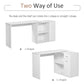 HOMCOM L Shaped Desk Corner Computer Table with Storage Cabinet Shelf Study Writing Home Office White.