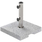 Outsunny Square Patio Umbrella Base, Outdoor Umbrella Stand with Handles 2 Adjustable Knobs, Heavy Duty Patio Umbrella Stand for Garden Deck Poolside, Grey | The Comfy Couch Canada