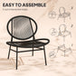Outsunny Rattan Bistro Set, 3 Pieces Wicker Patio Furniture Set, Acapulco Chairs and Steel Table for Porch, Balcony, Black | The Comfy Couch Canada