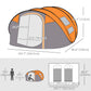 Outsunny 5-Person Pop Up Camping Tent, Easy Setup, Orange, with Doors, Windows, Carry Bag | The Comfy Couch Canada