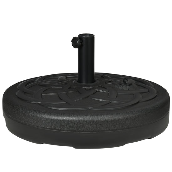 Outsunny 22" Round Patio Umbrella Base: 77lb Heavy Duty Fill Port Stand Black | The Comfy Couch Canada