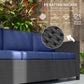 Outsunny Deluxe 3 Seat Rattan Wicker Sofa Garden Outdoor Patio Furniture with Cushion, Navy Blue | The Comfy Couch Canada