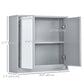 HOMCOM Grey Wall Medicine Cabinet: Mirrored 2-Tier Storage Cabinet with Hinged Door for Bathroom Organization | The Comfy Couch Canada