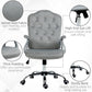 Vinsetto Plush Velvet Home Office Chair: Gray Button Tufted, Swivel Desk Chair, Adjustable Height, Tilt Function | The Comfy Couch Canada