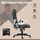 HOMCOM Heated Ergonomic Office Chair Massage Swivel Vibrating High Back Faux Leather Executive Brown | The Comfy Couch Canada