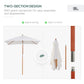 Outsunny Square Wooden Patio Umbrella: 6.6x5ft Fir Market Parasol with Tilt & 6 Ribs, Cream White | The Comfy Couch Canada