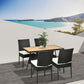 Outsunny 5PC Rattan Patio Dining Set Wicker Table 4 Chairs Cushioned Seats Cream | The Comfy Couch Canada