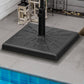 Outsunny 42 lb Heavy Duty Patio Umbrella Stand 20" Resin Square Market Holder for Outdoor Black | The Comfy Couch Canada