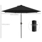 Outsunny 9ft Solar LED Outdoor Patio Umbrella: Black Tilt Canopy Sunshade for Evening Gatherings | The Comfy Couch Canada