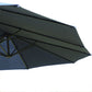 Outsunny Twin Canopy Patio Umbrella: 15ft Blue Outdoor Sunshade with Steel Table & Lift Crank | The Comfy Couch Canada