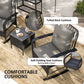 Outsunny 3 Pieces Rattan Bistro Set, Wicker Patio Furniture with Rocking Chairs, Thick Cushions for Porch Balcony, Grey | The Comfy Couch Canada