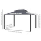 Outsunny Outdoor Patio Gazebo 13x10ft Canopy 2-Tier Roof Vented Mesh Sidewall Aluminum Frame Black | The Comfy Couch Canada