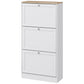 HOMCOM Modern Shoe Storage Cabinet 3 Flip Drawers Adjustable Shelves Organizer for 18 Pairs White | The Comfy Couch Canada